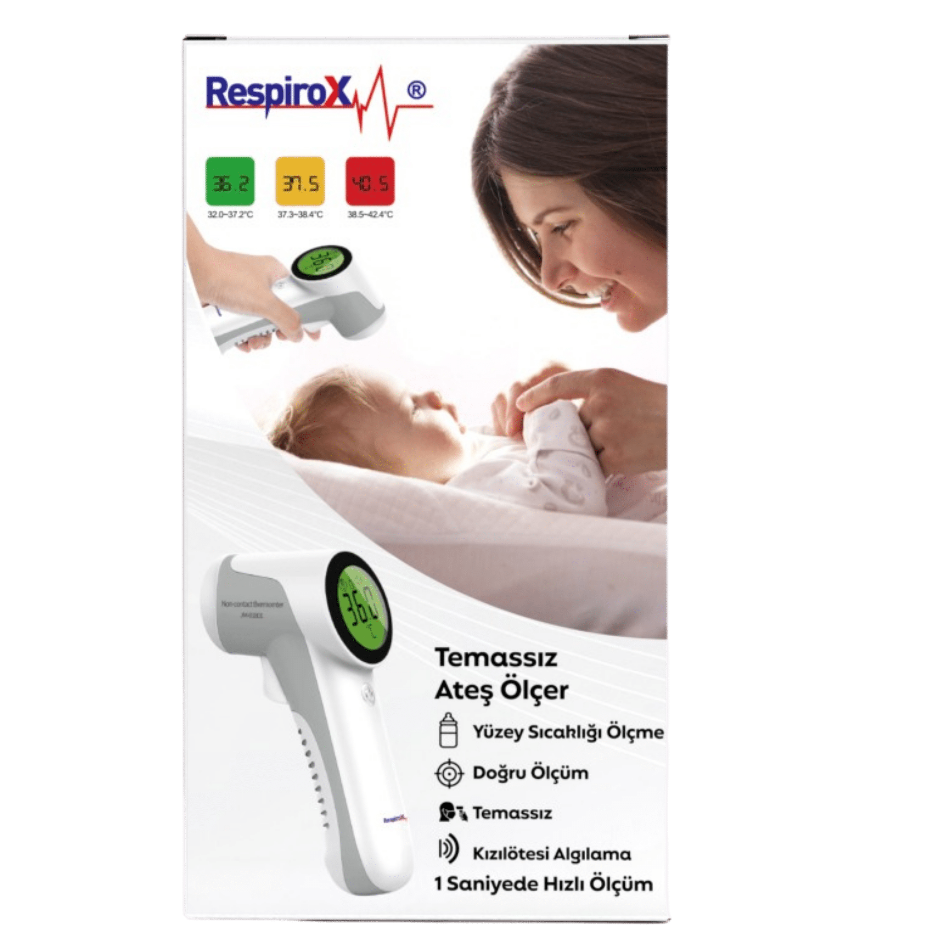Respirox JM-01801 Temassız Ateş Ölçer - Görsel 2